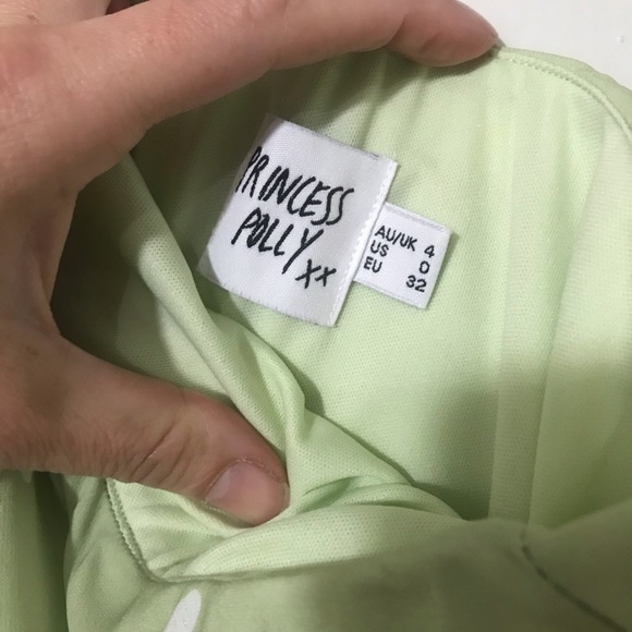 Princess Polly Slip y2k Style Dainty Feminine Mermaid Midi Skirt in Green Sz 0 - Picture 5 of 5